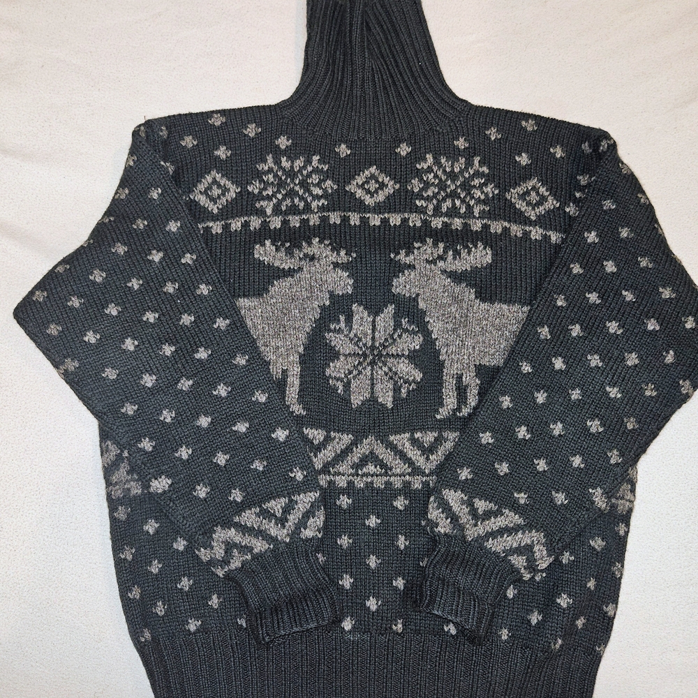 Ralph Lauren Black and Gray Turtleneck Sweater
